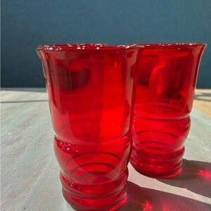 Vintage 1938 - 1968 Anchor Hocking Royal Ruby Set of 3